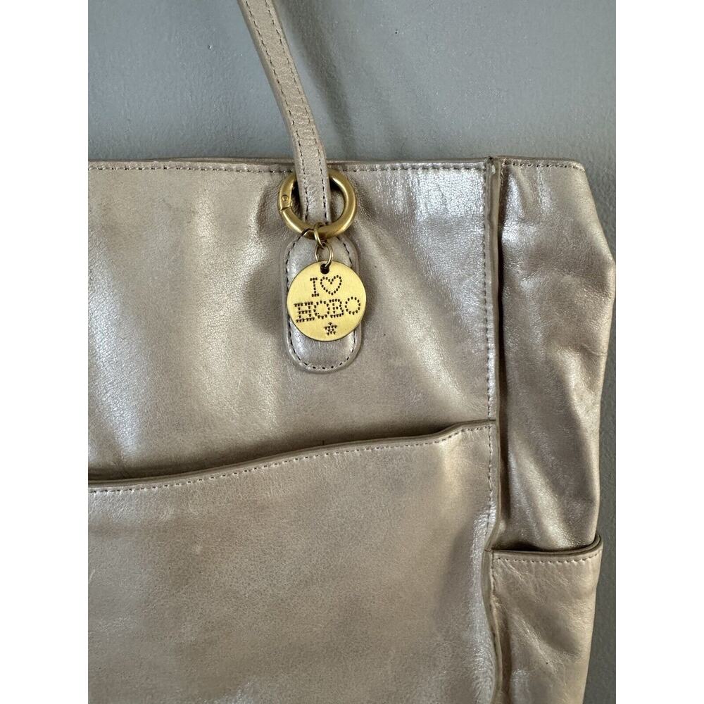 Hobo The Original Handbag Finley Large Pearl Gray Leather Shoulder Handbag - Picture 3 of 13